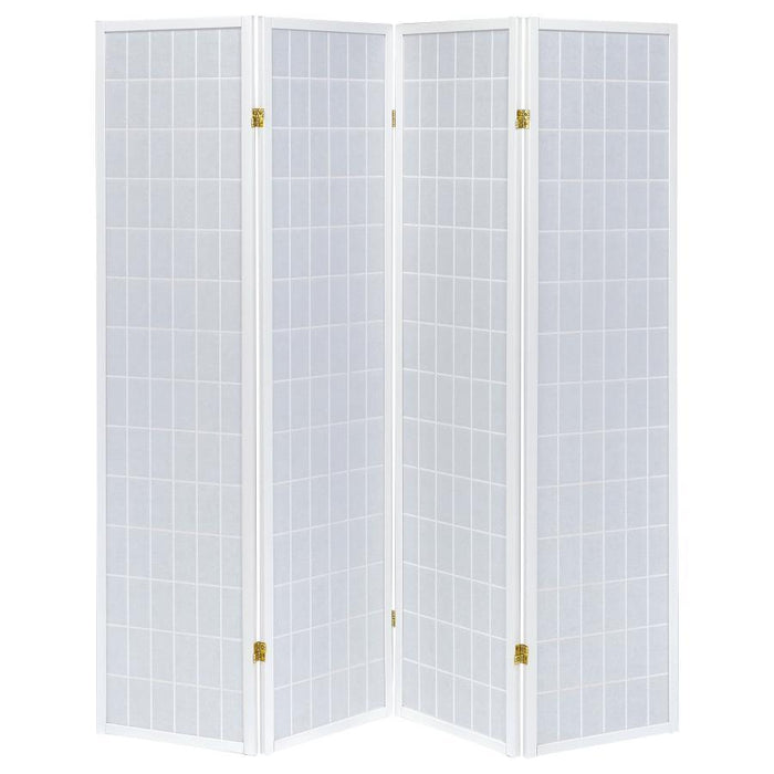 Roberto - 4-panel Linear Grid Design Folding Screen