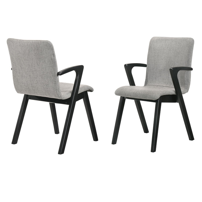 Varde - Mid-Century Upholstered Dining Chairs (Set of 2) - Black / Gray