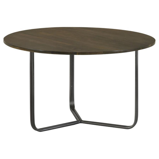 Yaritza - Round Accent Table With Triangle Wire Base - Natural And Gunmetal Sacramento Furniture Store Furniture store in Sacramento