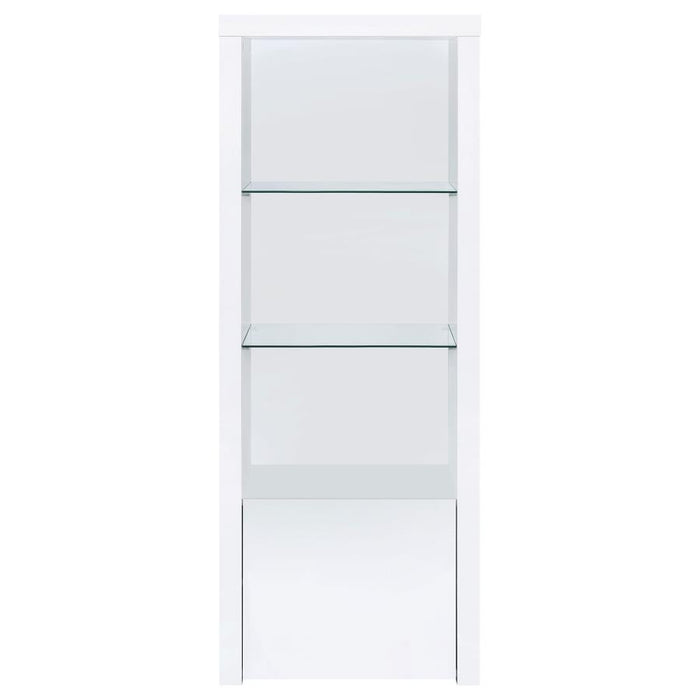 Jude - 3-Shelf Media Tower With Storage Cabinet - White High Gloss Sacramento Furniture Store Furniture store in Sacramento