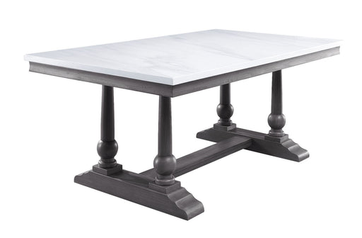 Yabeina - Dining Table - Marble Top & Gray Oak Finish Sacramento Furniture Store Furniture store in Sacramento