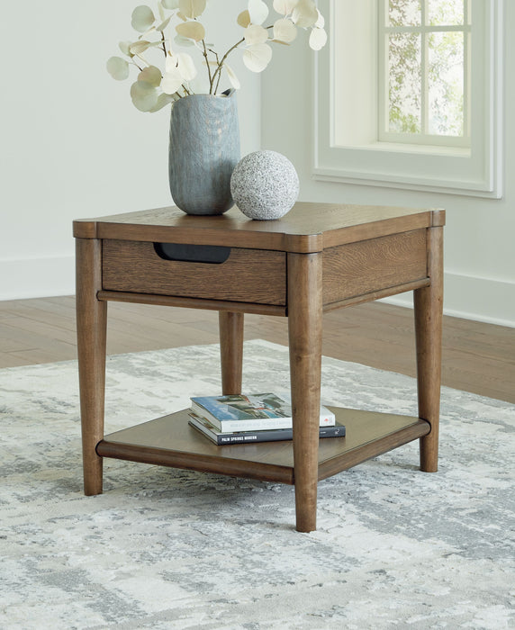 Roanhowe - Brown - Rectangular End Table Sacramento Furniture Store Furniture store in Sacramento