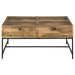 Stephie - 4-Drawer Square Clear Glass Top Coffee Table - Honey Brown Sacramento Furniture Store Furniture store in Sacramento