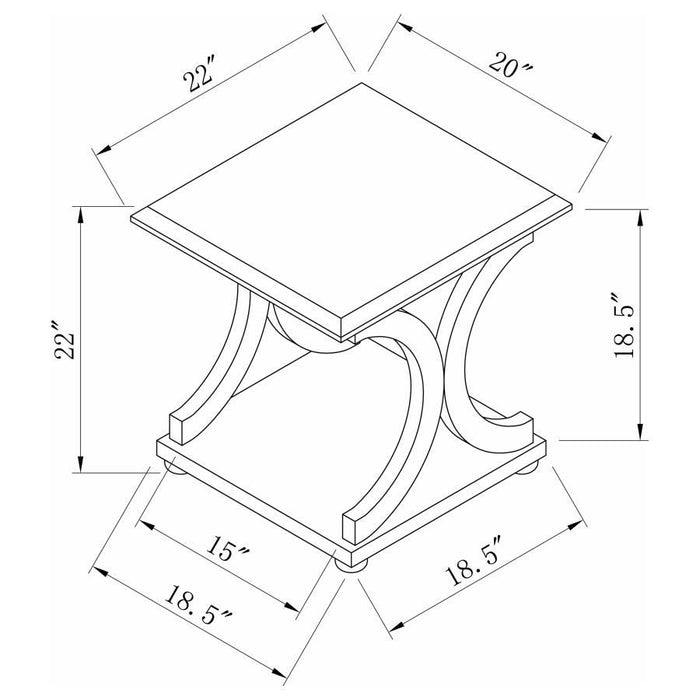 Shelly - C-Shaped Base End Table - Cappuccino