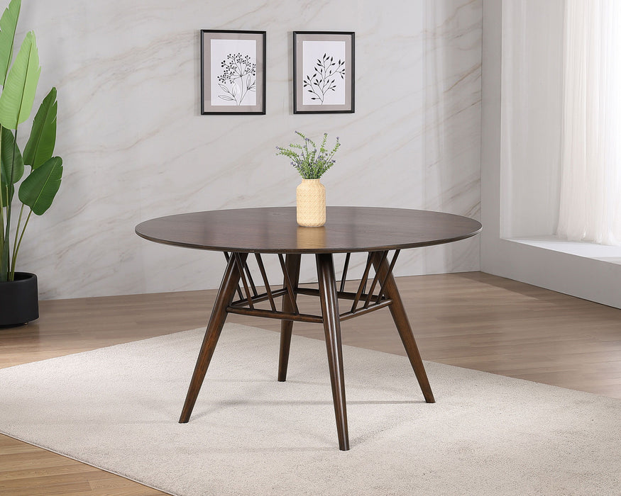 Everton - Round Wood Dining Table - Dark Walnut