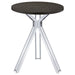 Edgerton - Round Wood Top Bar Table - Dark Oak And Chrome Sacramento Furniture Store Furniture store in Sacramento