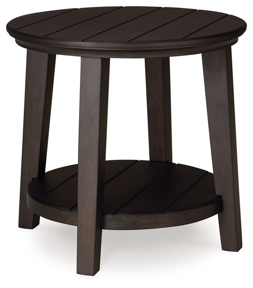 Celamar - Dark Brown - Round End Table Sacramento Furniture Store Furniture store in Sacramento