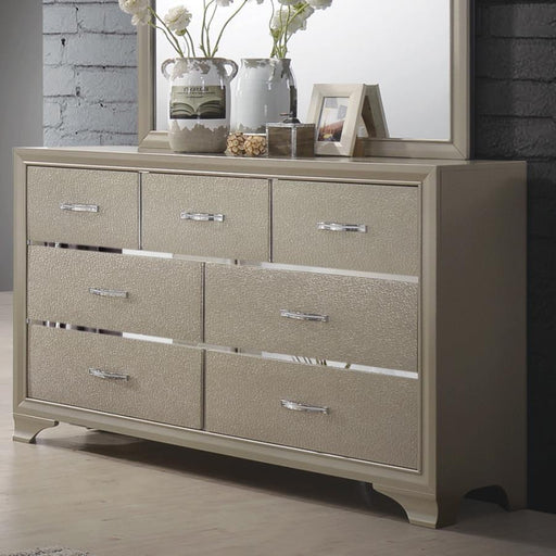 Beaumont - 7-Drawer Rectangular Dresser - Champagne Sacramento Furniture Store Furniture store in Sacramento