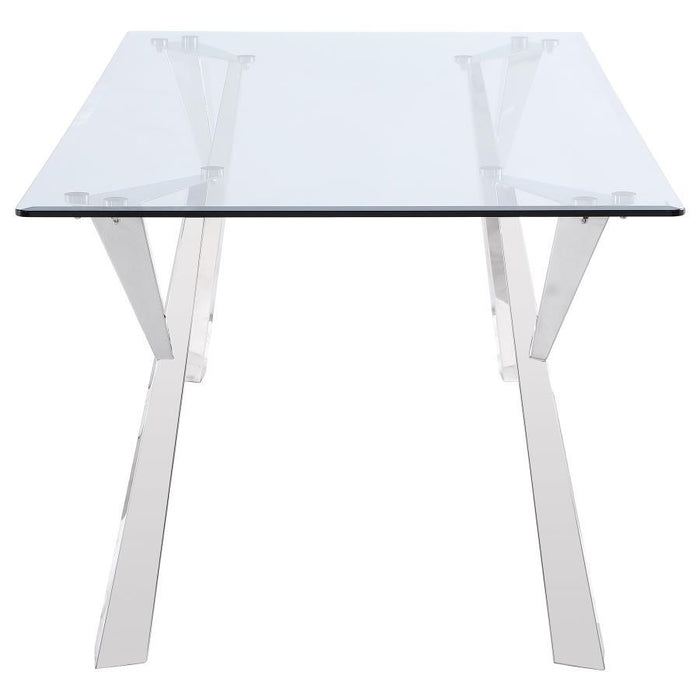 Alaia - Rectangular Glass Top Dining Table - Clear And Chrome Sacramento Furniture Store Furniture store in Sacramento