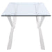 Alaia - Rectangular Glass Top Dining Table - Clear And Chrome Sacramento Furniture Store Furniture store in Sacramento