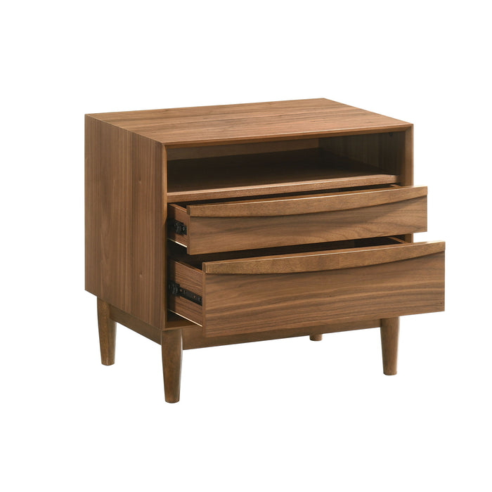 Artemio - 2 Drawer Wooden Nightstand With Shelf