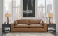 Emilia - Caramel - 3 Pc. - 2-Piece Sectional Loveseat, Ottoman Sacramento Furniture Store Furniture store in Sacramento