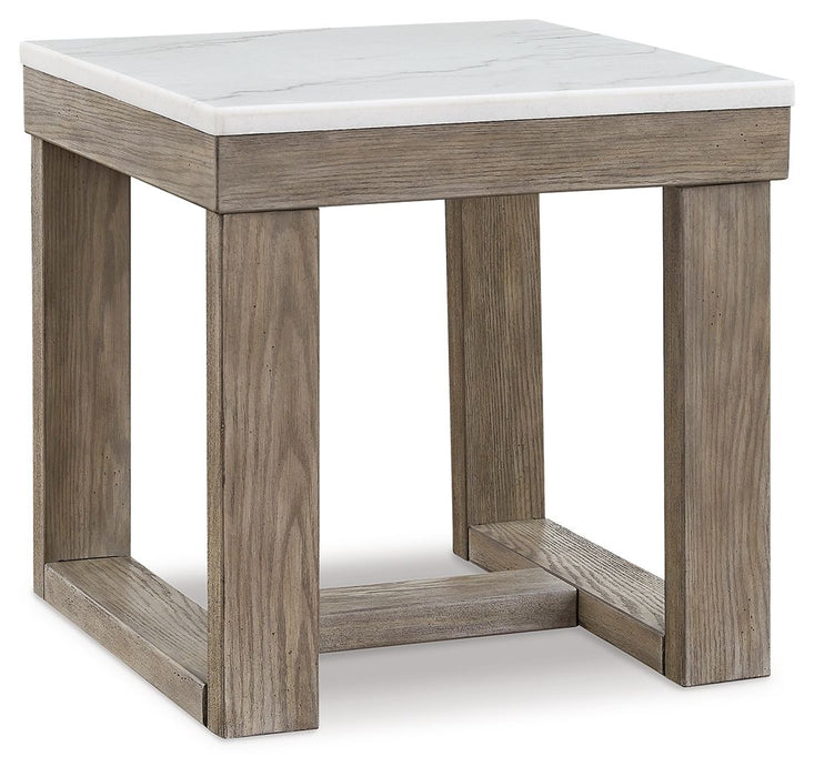 Loyaska - Brown/ivory - Square End Table Sacramento Furniture Store Furniture store in Sacramento