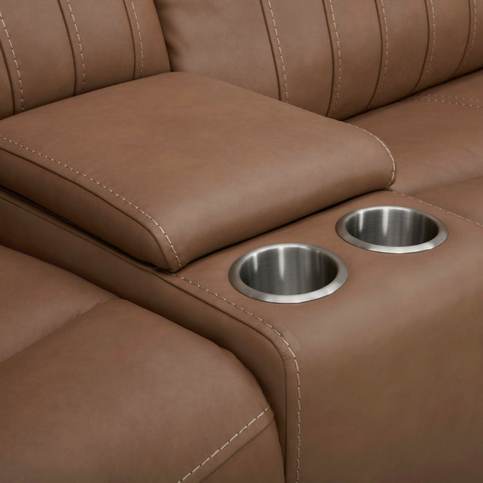 Bennett - Loveseat With Console P2 & ZG - Butternut - Butternut Leather