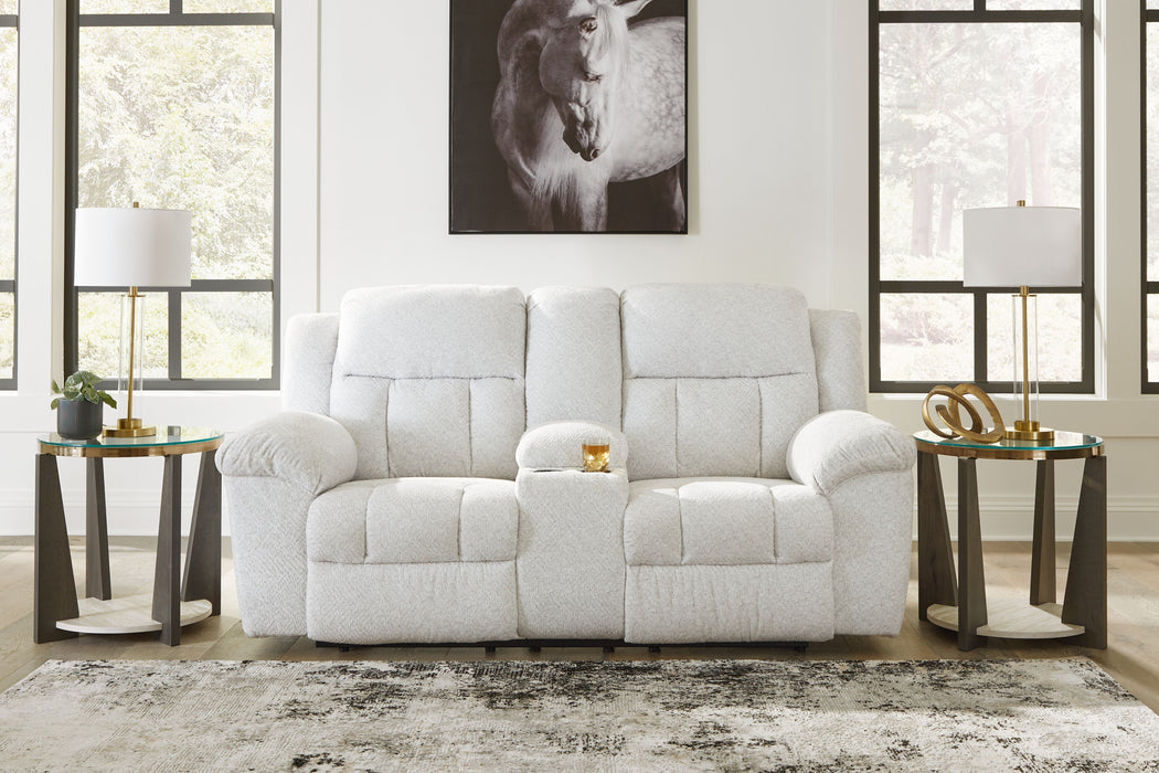 Frohn - Snow - Dbl Reclining Loveseat With Console