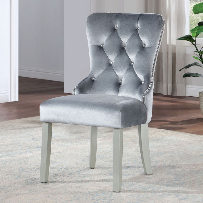 Adalia - Wingback Chair (Set of 2) - Silver / Dark Gray Sacramento Furniture Store Furniture store in Sacramento