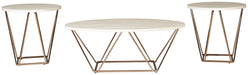 Tarica - White / Metallic - Occasional Table Set (Set of 3) Sacramento Furniture Store Furniture store in Sacramento