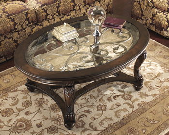 Norcastle - Dark Brown - Oval Cocktail Table Sacramento Furniture Store Furniture store in Sacramento