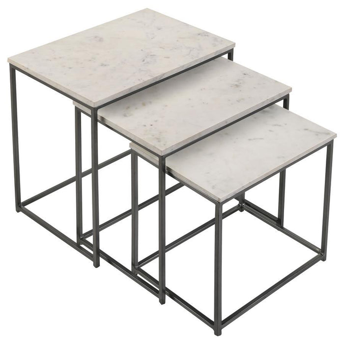 Medora - 3-Piece Nesting Table With Marble Top Sacramento Furniture Store Furniture store in Sacramento