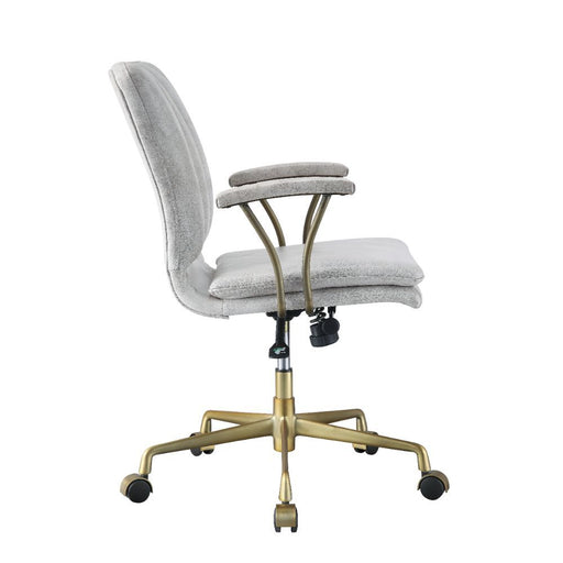 Damir - Office Chair - Vintage White Top Grain Leather & Chrome Sacramento Furniture Store Furniture store in Sacramento