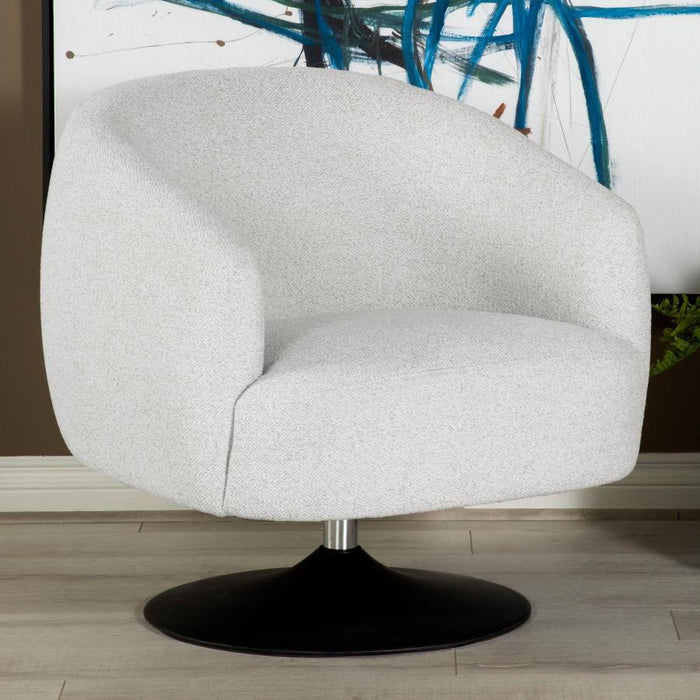 Dave - Upholstered Swivel Accent Chair - Beige And Matte Black Sacramento Furniture Store Furniture store in Sacramento