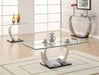 Pruitt - Glass Top End Table - Clear And Satin Sacramento Furniture Store Furniture store in Sacramento