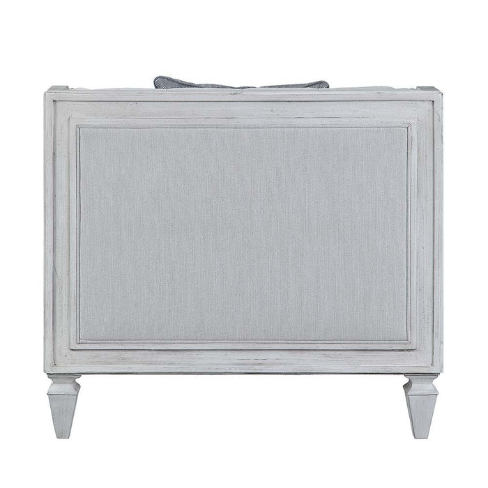 Katia - Chair - Light Gray Linen & Weathered White Finish Sacramento Furniture Store Furniture store in Sacramento