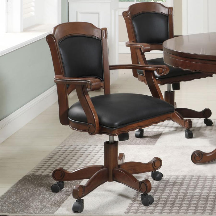 Turk - Game Chair With Casters - Black And Tobacco Sacramento Furniture Store Furniture store in Sacramento