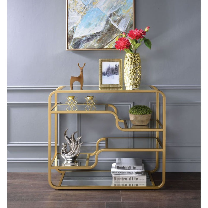 Astrid - Accent Table - Gold & Mirror Sacramento Furniture Store Furniture store in Sacramento