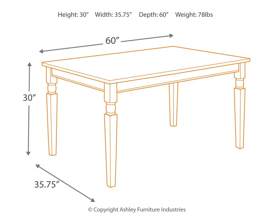 Whitesburg - Brown / Cottage White - Rectangular Dining Room Table Sacramento Furniture Store Furniture store in Sacramento