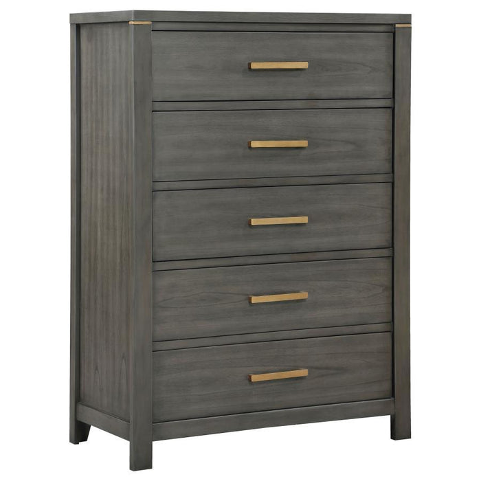 Kieran - 5-Drawer Bedroom Chest - Gray Sacramento Furniture Store Furniture store in Sacramento