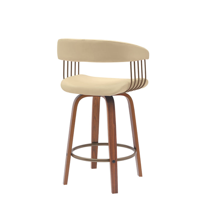 Topanga - Swivel Walnut Wood Stool