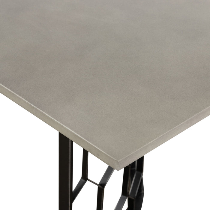 Solange - Rectangular Dining Table - Concrete / Black