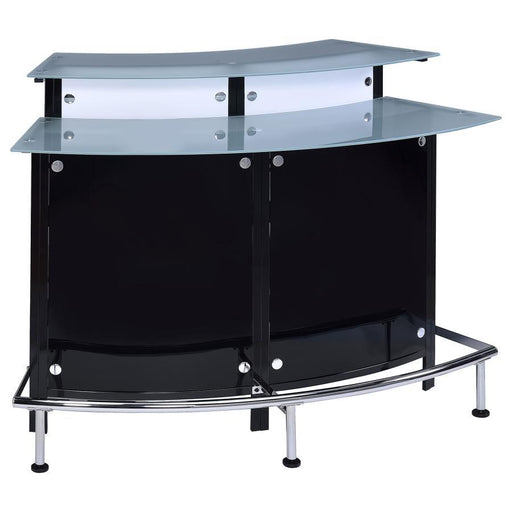 Keystone - Glass Top Bar Unit - Black Sacramento Furniture Store Furniture store in Sacramento