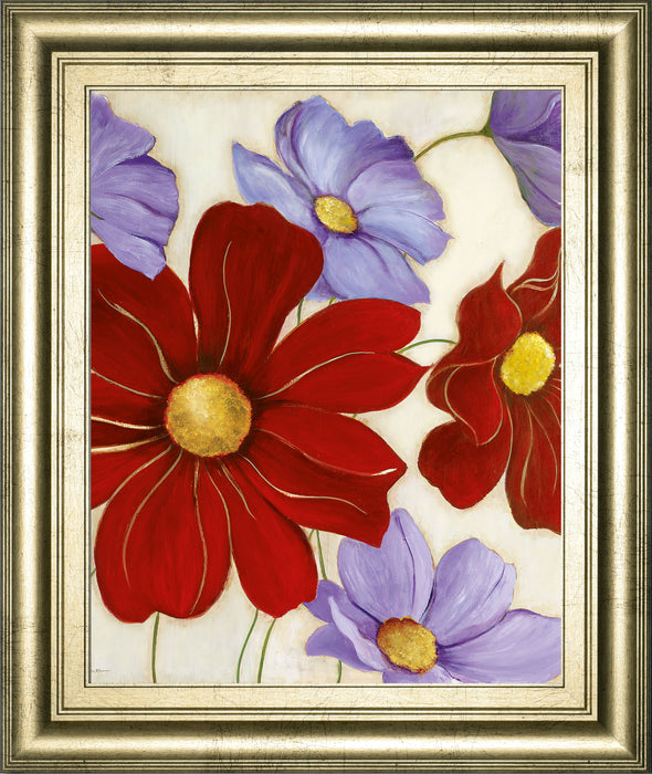 Lavender And Red I By Tava Studios - Framed Print Wall Art - Red