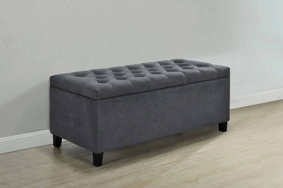 Samir - Lift Top Storage Bench - Charcoal Sacramento Furniture Store Furniture store in Sacramento