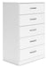 Flannia - White - Five Drawer Chest - 46" Height Sacramento Furniture Store Furniture store in Sacramento