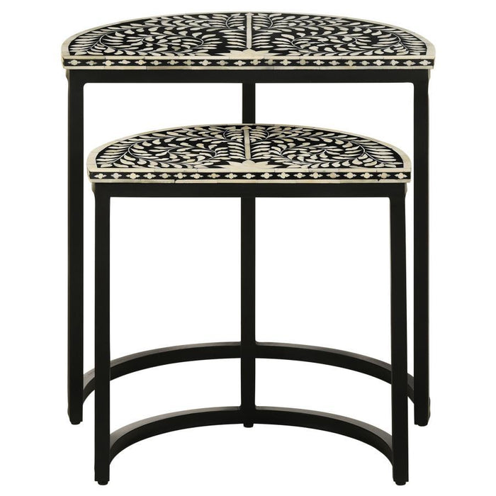 Zakiya - 2 Piece Demilune Nesting Table - Black And White Sacramento Furniture Store Furniture store in Sacramento