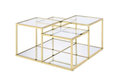 Uchenna - Coffee Table - Clear Glass & Gold Finish Sacramento Furniture Store Furniture store in Sacramento