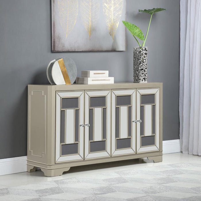 Toula - 4-Door Accent Cabinet - Smoke And Champagne Sacramento Furniture Store Furniture store in Sacramento