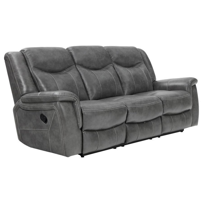 Conrad - Upholstered Padded Arm Motion Sofa - Gray