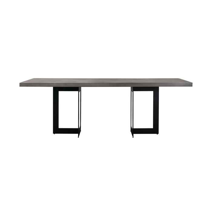 Odet - Rectangular Dining Table - Concrete / Black