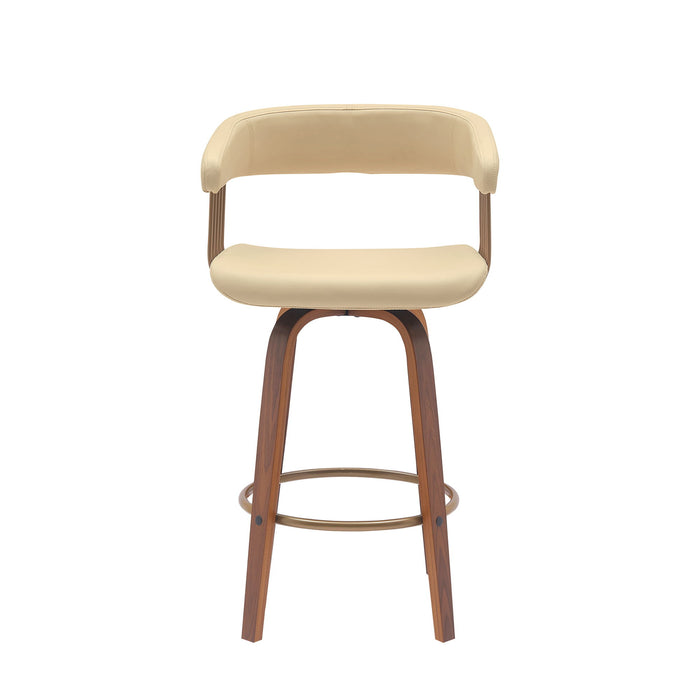 Topanga - Swivel Walnut Wood Stool