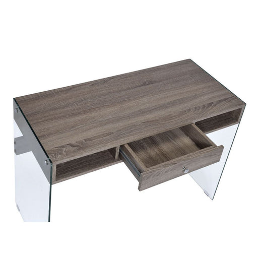 Armon - Desk - Gray Oak & Clear Glass Sacramento Furniture Store Furniture store in Sacramento