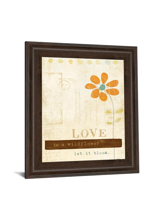 Let Love Bloom By Mollie B - Framed Print Wall Art - Orange