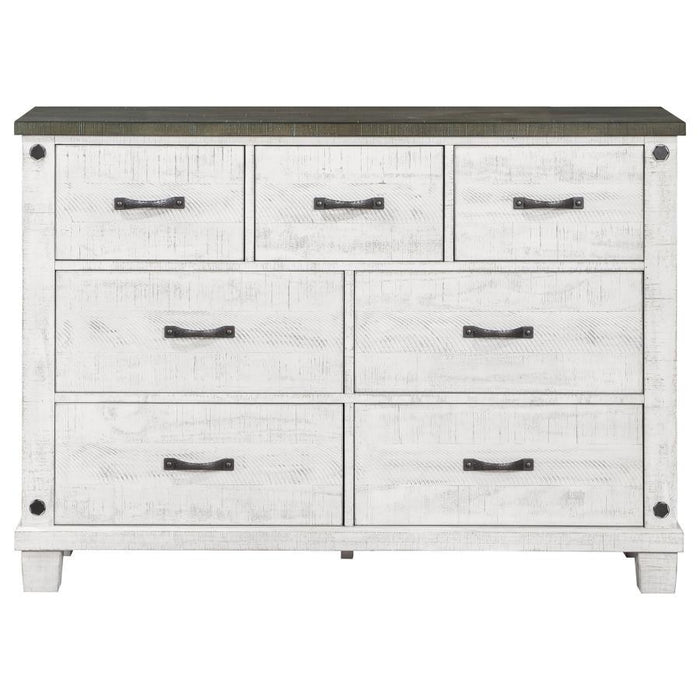 Lilith - 7-Drawer Dresser Distressed - Distressed Gray And White Sacramento Furniture Store Furniture store in Sacramento