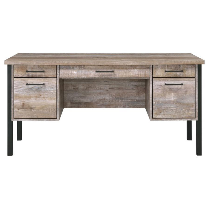 Samson - 4-Drawer Office Desk - Weathered Oak Sacramento Furniture Store Furniture store in Sacramento