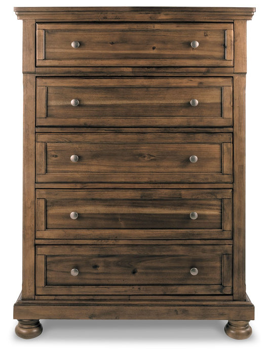 Flynnter - Medium Brown - Five Drawer Chest Sacramento Furniture Store Furniture store in Sacramento