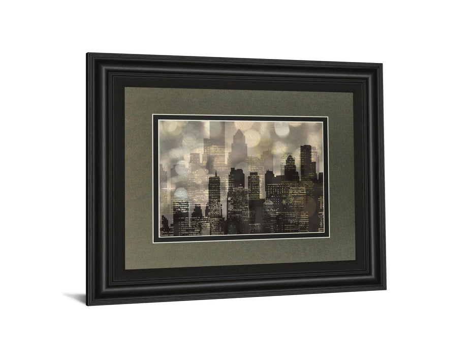 City Lights By Katrina Craven - Framed Print Wall Art - Black