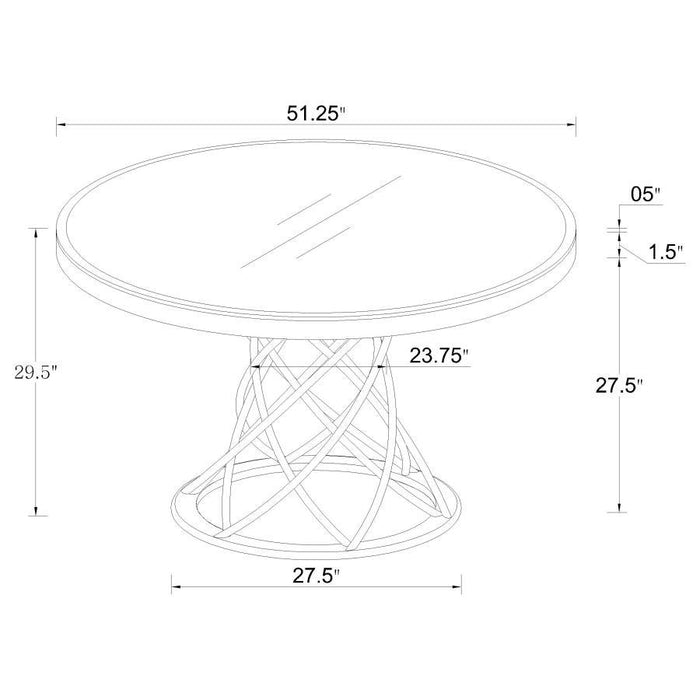 Irene - Round Glass Top Dining Table - White And Chrome Sacramento Furniture Store Furniture store in Sacramento